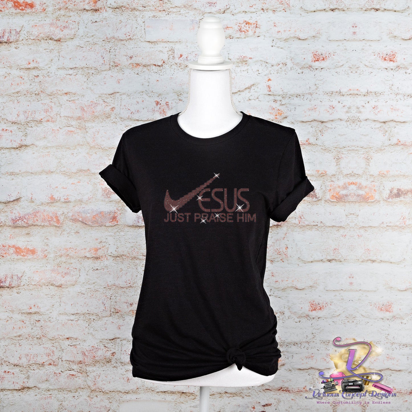 Just Praise him Rhinestone Shirt
