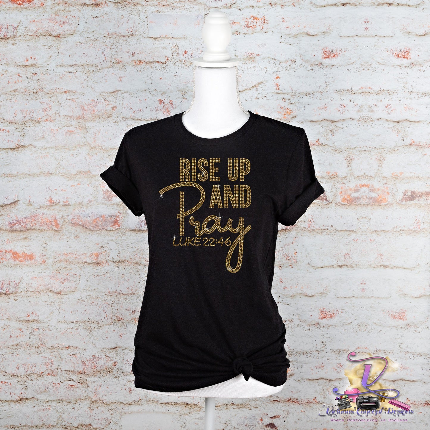 Rise Up and Pray Rhinestone Shirt