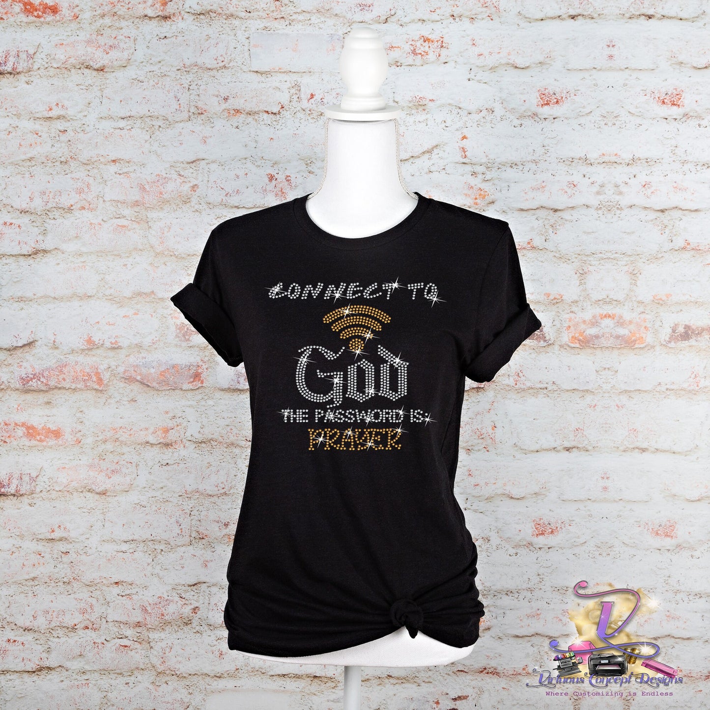 Connect to God Rhinestone Shirt
