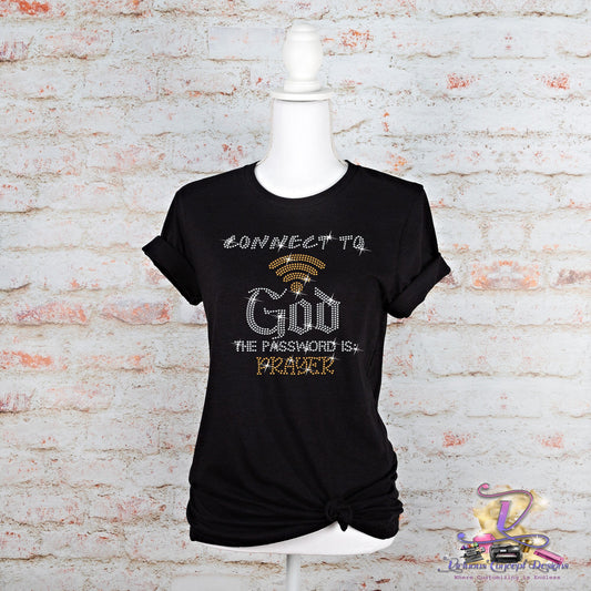 Connect to God Rhinestone Shirt