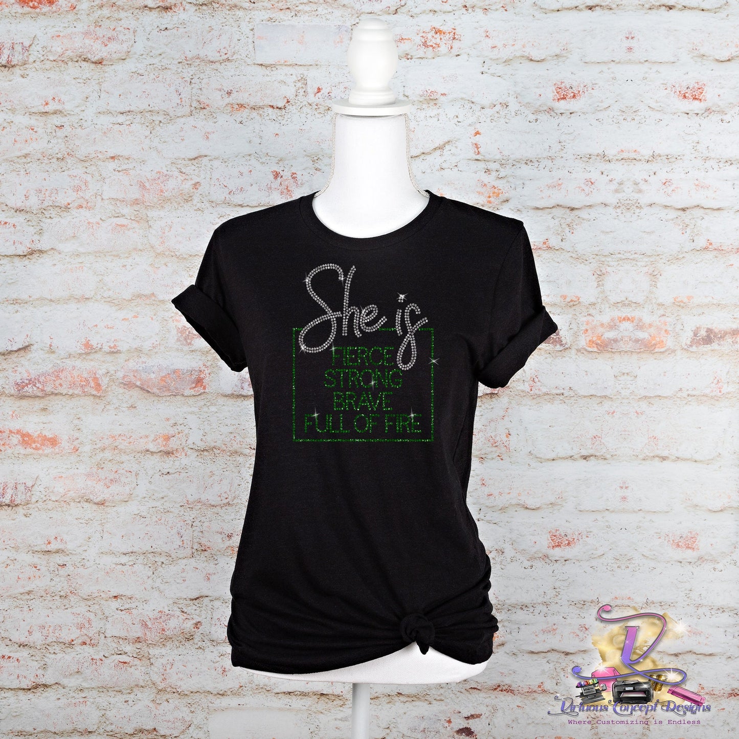 She is  Rhinestone Shirt